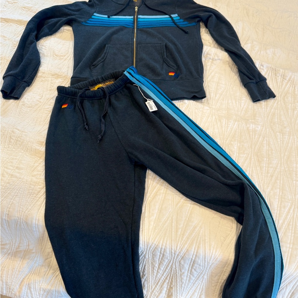 Navy and Blue Striped Tracksuit